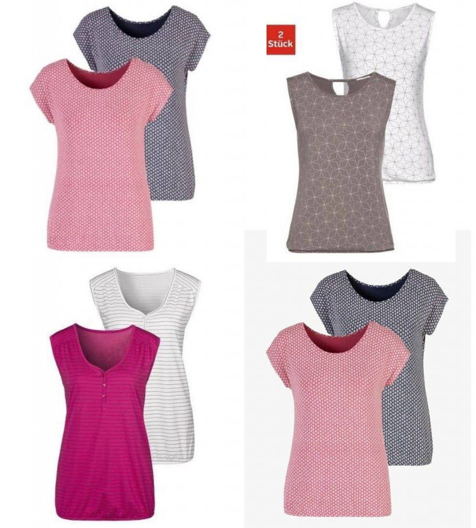 Foto Mix aus Restposten Damen T-Shirts (2 Stück in einer Verpackung)