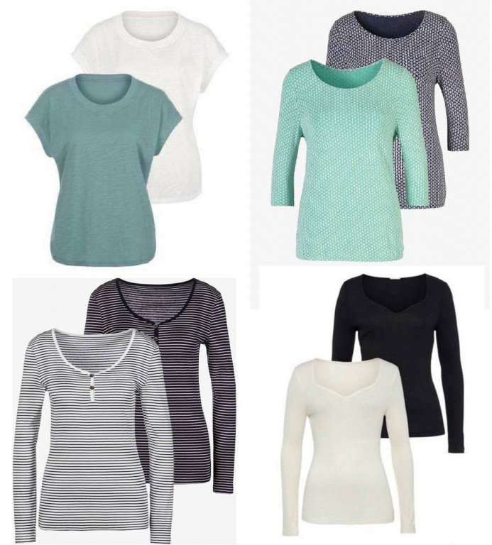 Foto Mix aus Restposten Damen T-Shirts (2 Stück in einer Verpackung)
