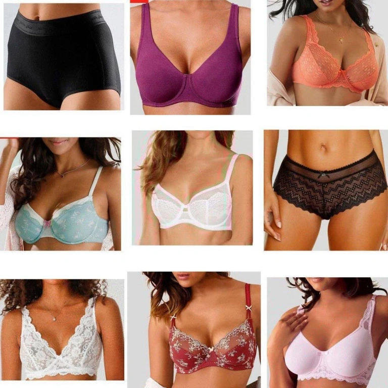 Photo Stock mix of women's underwear, swimsuits and pajamas
