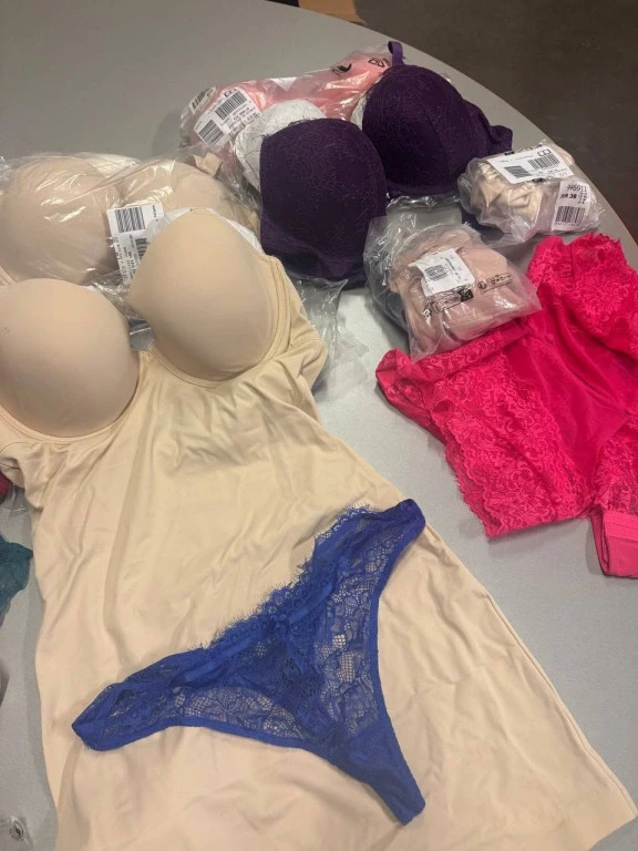 Photo Stock mix of women's underwear, swimsuits and pajamas