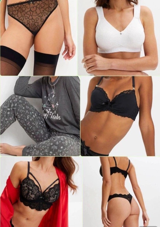 Photo Stock mix of women's underwear, swimsuits and pajamas