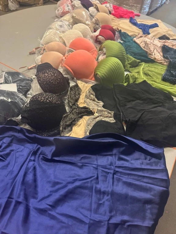 Photo Stock mix of women's underwear, swimsuits and pajamas