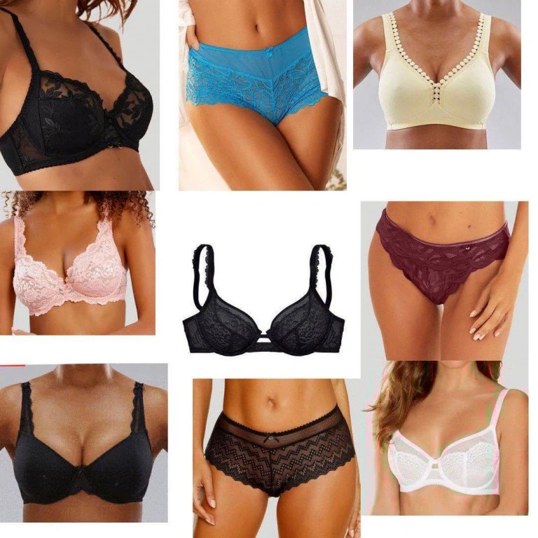 Photo Stock mix of women's underwear, swimsuits and pajamas