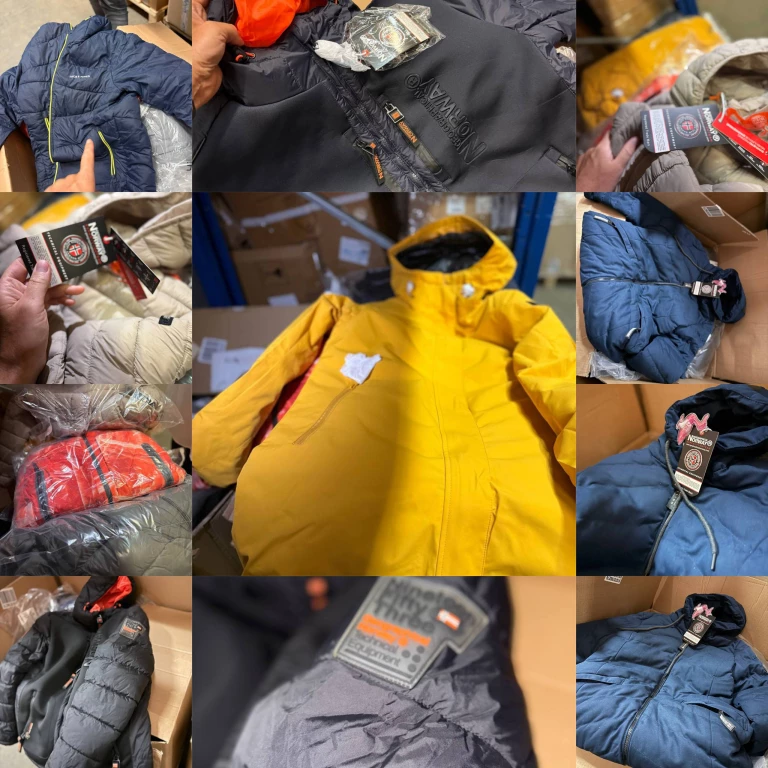 Foto Stock di giacche invernali firmate (Categoria A, B, C) — Uomini, Donne e Bambini